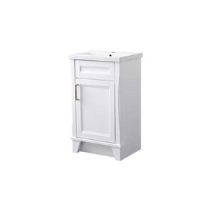 20 in. Single Sink Vanity in White Finish with White Ceramic Sink Top - 400700-20-WH-CE