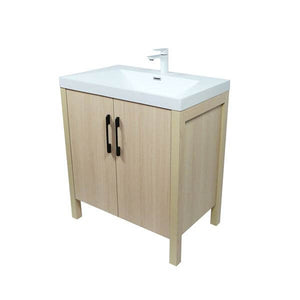 31.5" Single Sink Vanity In Neutral Finish with White Ceramic Top - 804381V-CO