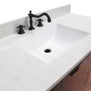 49 in. Single Sink Vanity in Dark Cherry with Engineered Quartz Top - 4922-MT1-AQ