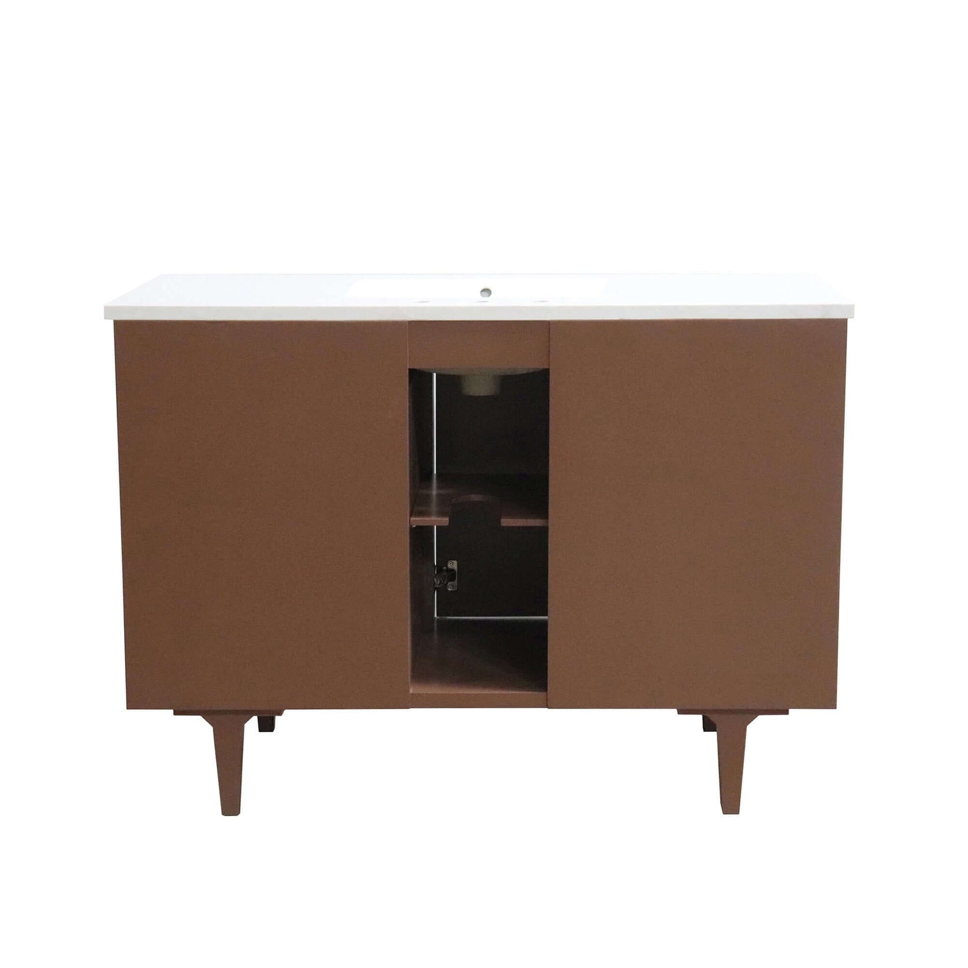 49 in. Single Sink Vanity in Dark Cherry with Engineered Quartz Top - 4922-MT1-AQ