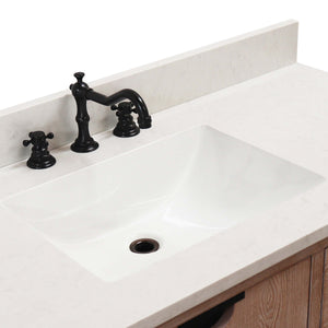 49 in. Single Sink Vanity in Weathered Neutral with Engineered Quartz Top - 4922-MT3-AQ