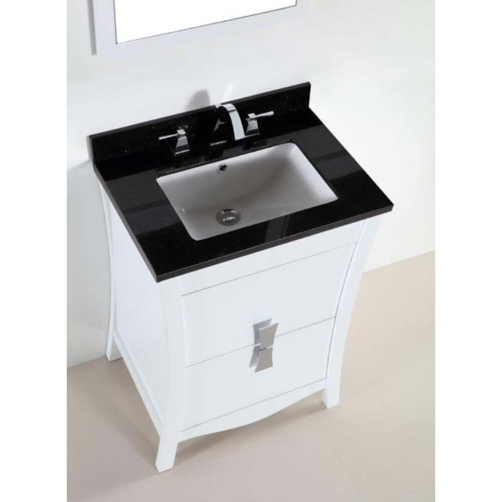 24 in. Single sink vanity with black galaxy top - 500701-24-BG