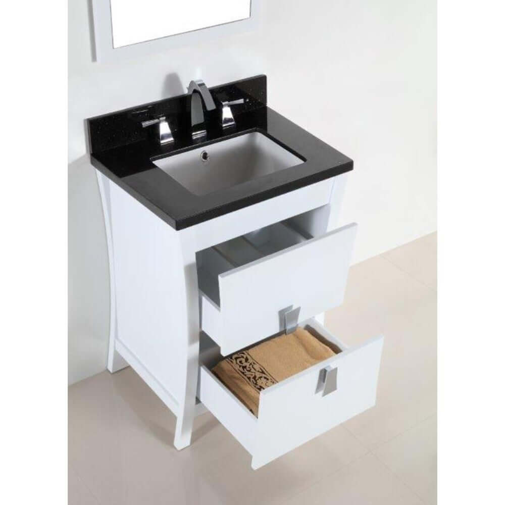 24 in. Single sink vanity with black galaxy top - 500701-24-BG