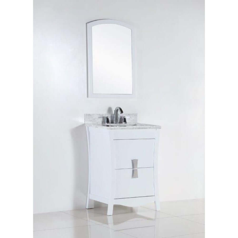 24 in. Single sink vanity with white Carrara top - 500701-24-WC