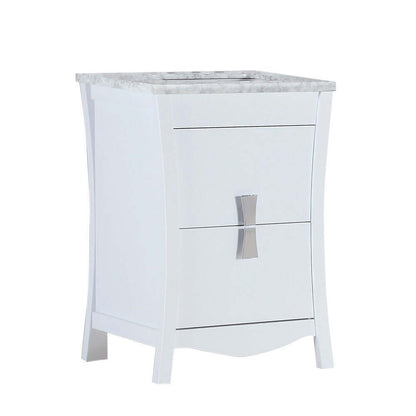 24 in. Single sink vanity with white Carrara top - 500701-24-WC