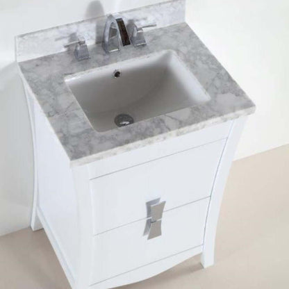 24 in. Single sink vanity with white Carrara top - 500701-24-WC