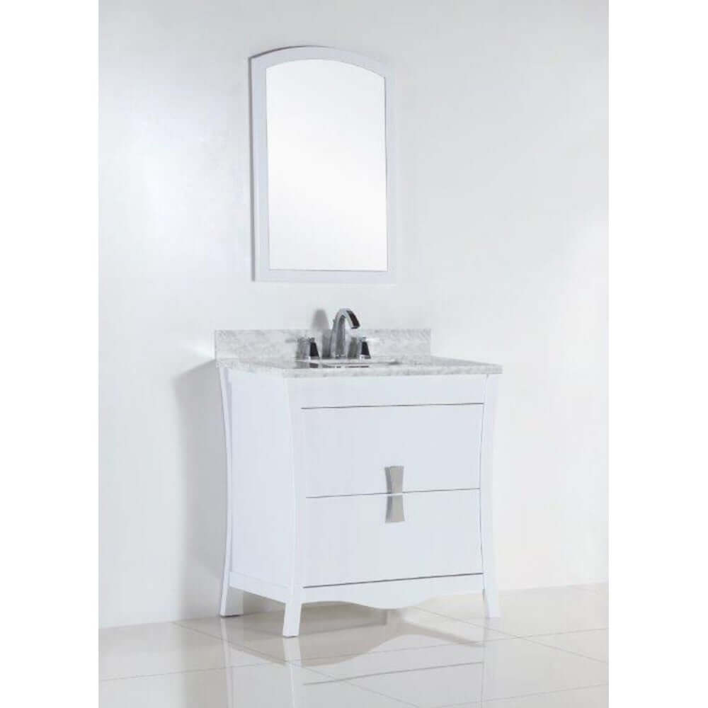 30 in. Single sink vanity with white Carrara top - 500701-30-WC