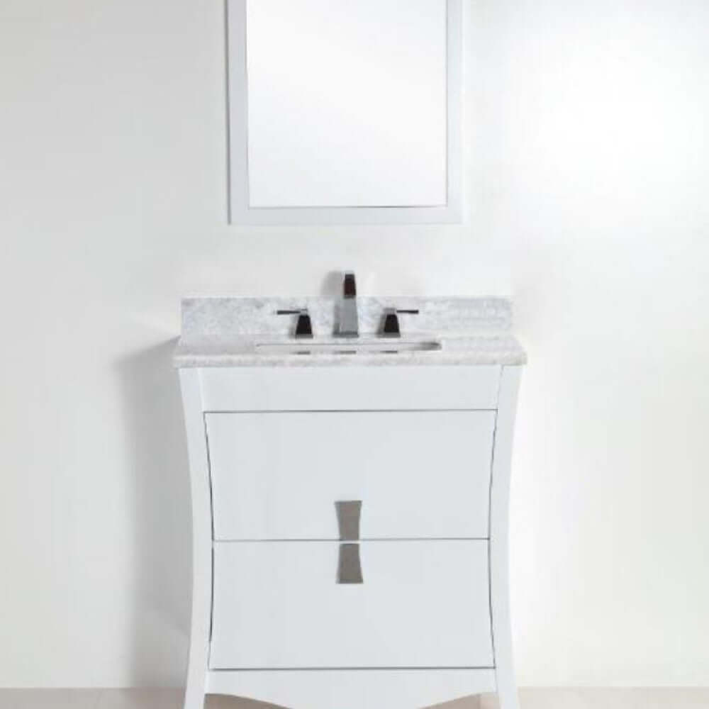 30 in. Single sink vanity with white Carrara top - 500701-30-WC