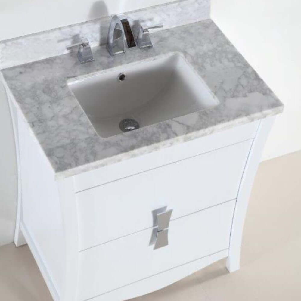 30 in. Single sink vanity with white Carrara top - 500701-30-WC