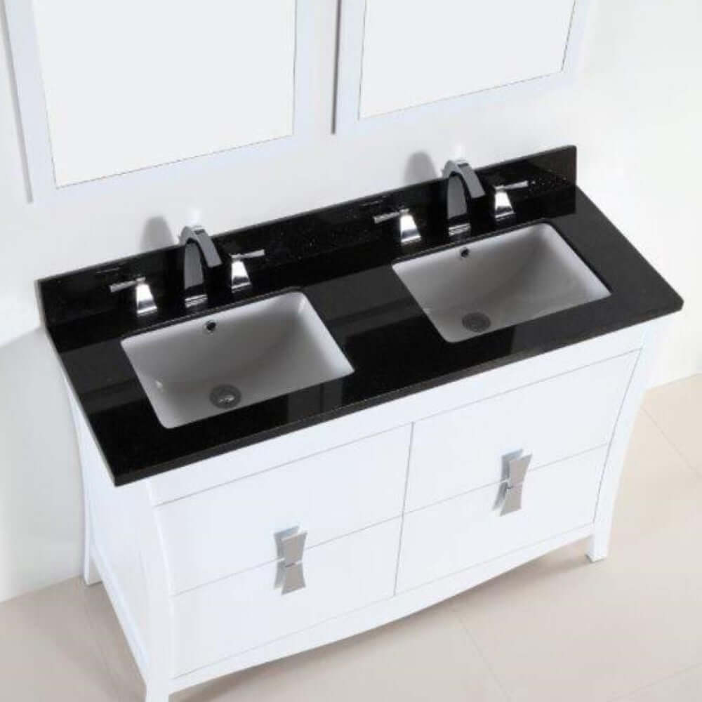 48 in. Double sink vanity with black galaxy top - 500701-48D-BG