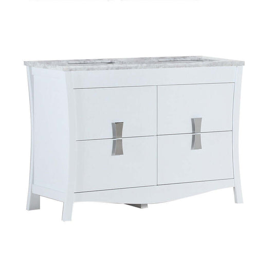 48 in. Double sink vanity with white Carrara top - 500701-48D-WC