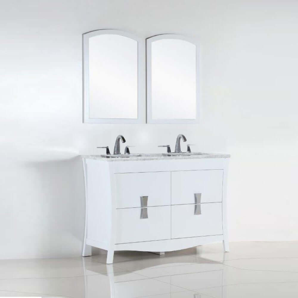 48 in. Double sink vanity with white Carrara top - 500701-48D-WC