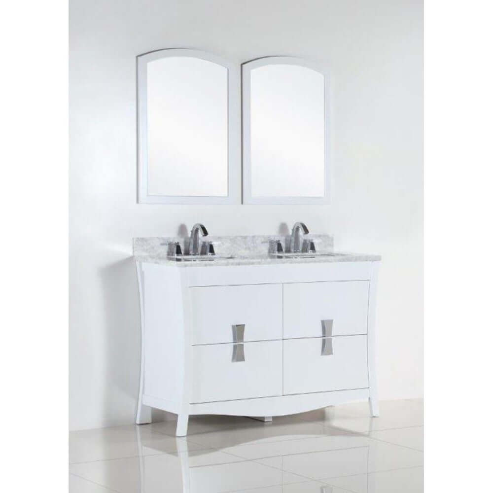 48 in. Double sink vanity with white Carrara top - 500701-48D-WC