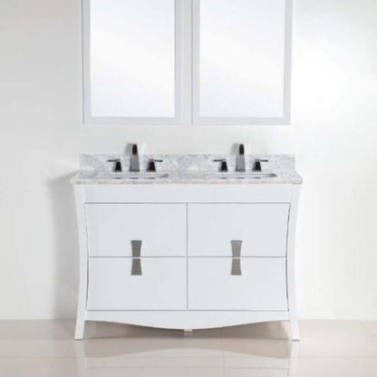 48 in. Double sink vanity with white Carrara top - 500701-48D-WC