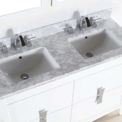 48 in. Double sink vanity with white Carrara top - 500701-48D-WC