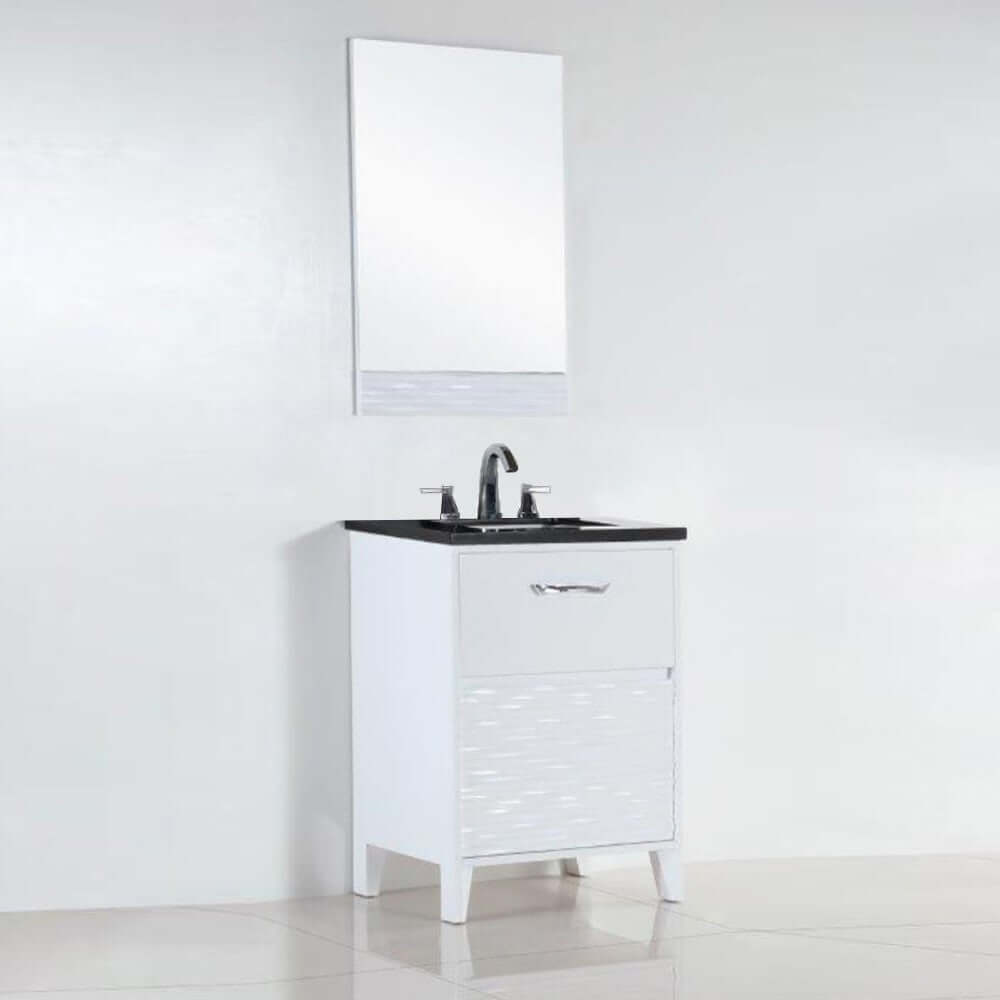 24 in. Single sink vanity with black galaxy top - 500709-24-BG