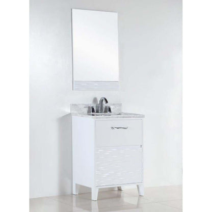 24 in. Single sink vanity with white Carrara top - 500709-24-WC