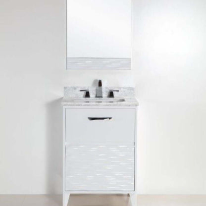 24 in. Single sink vanity with white Carrara top - 500709-24-WC