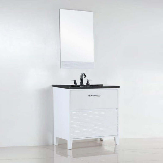 30 in. Single sink vanity with black galaxy top - 500709-30-BG