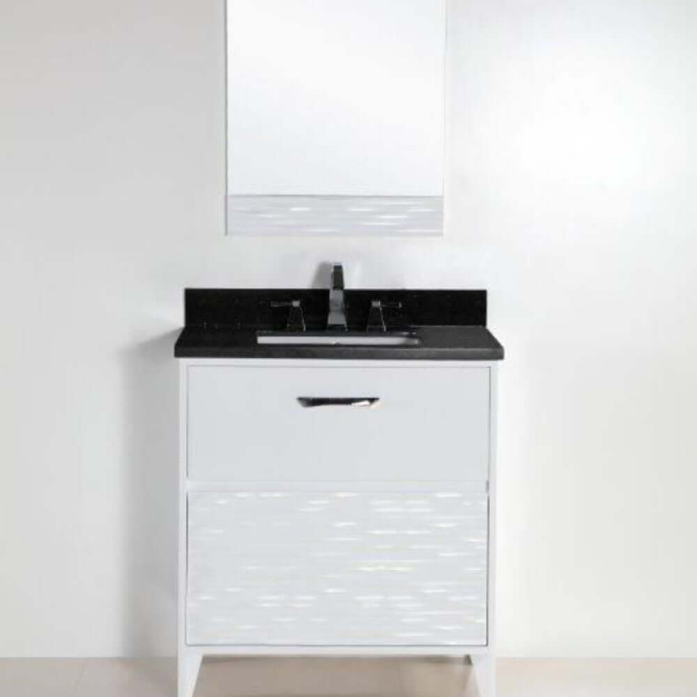 30 in. Single sink vanity with black galaxy top - 500709-30-BG