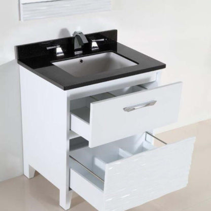 30 in. Single sink vanity with black galaxy top - 500709-30-BG