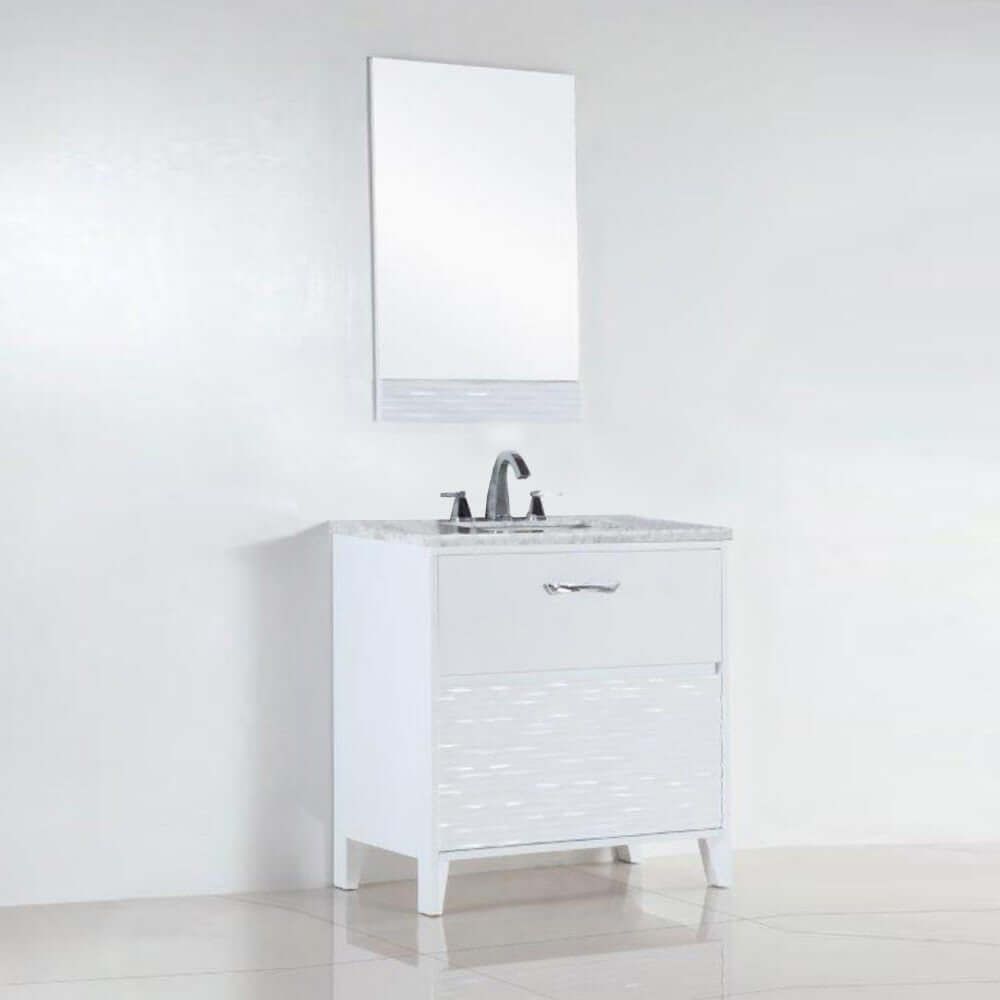 30 in. Single sink vanity with white Carrara top - 500709-30-WC