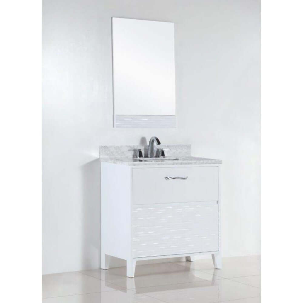 30 in. Single sink vanity with white Carrara top - 500709-30-WC