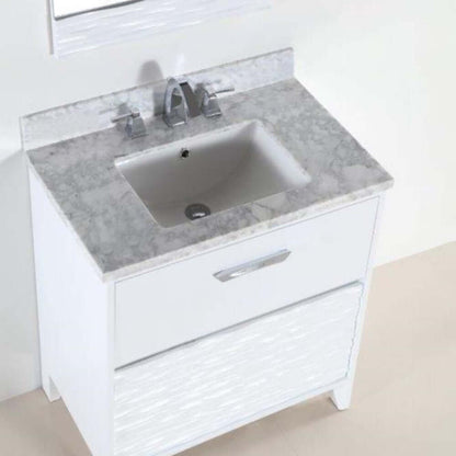 30 in. Single sink vanity with white Carrara top - 500709-30-WC