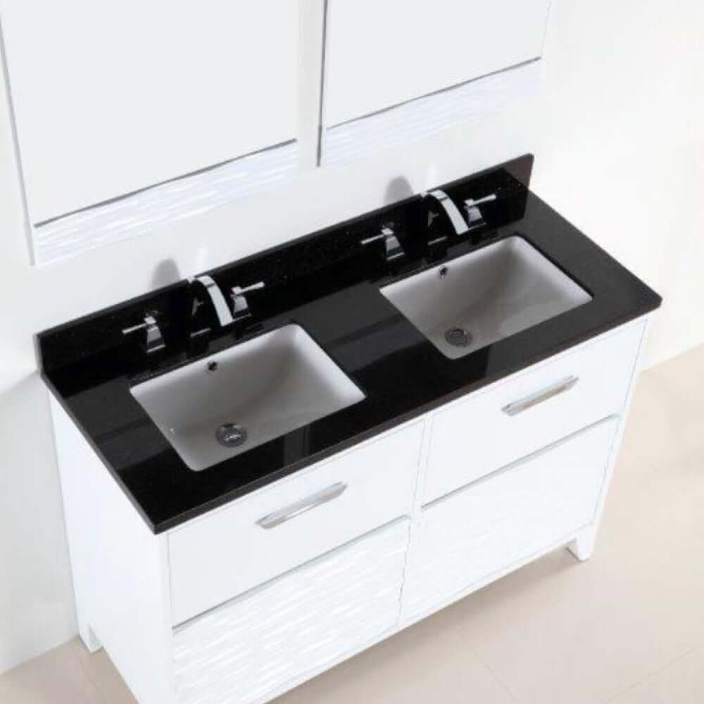 48 in. Double sink vanity with black galaxy top - 500709-48D-BG