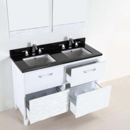 48 in. Double sink vanity with black galaxy top - 500709-48D-BG