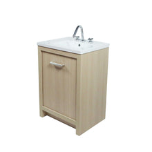 Load image into Gallery viewer, 24&quot; Single Sink Vanity In Neutral Finish with White Ceramic Top - 502001C-24-CO