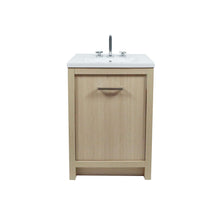 Load image into Gallery viewer, 24&quot; Single Sink Vanity In Neutral Finish with White Ceramic Top - 502001C-24-CO