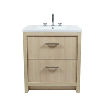 Load image into Gallery viewer, 30&quot; Single Sink Vanity In Neutral Finish with White Ceramic Top - 502001C-30-CO