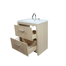 Load image into Gallery viewer, 30&quot; Single Sink Vanity In Neutral Finish with White Ceramic Top - 502001C-30-CO