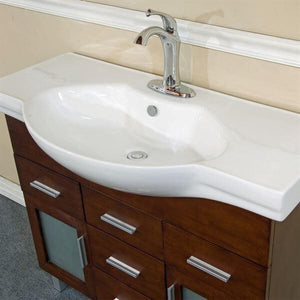 39.8 in Single sink vanity-wood-walnut-4 drawers - 203139B