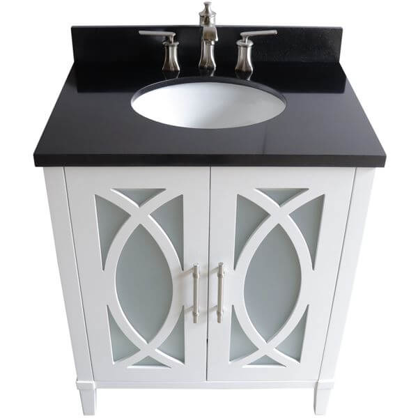 30 in Single sink vanity-manufactured wood-white - 9009-30-WH-BG