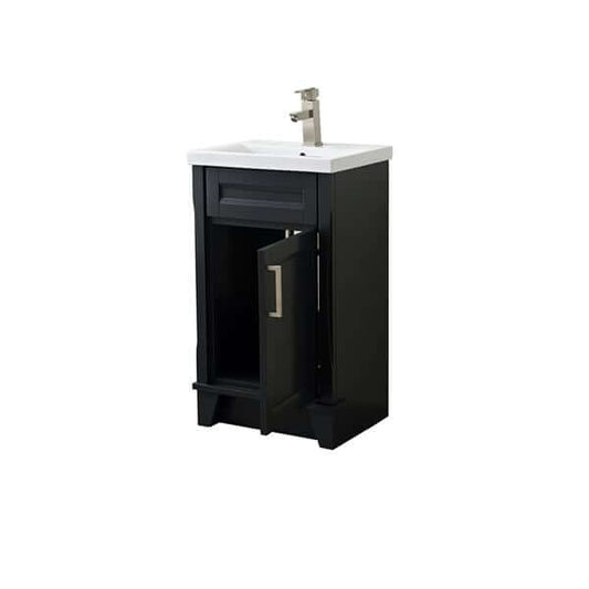 20 in. Single Sink Vanity in Dark Gray Finish with White Ceramic Sink Top - 400700-20-DG-CE