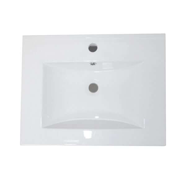24.4 in Single wall mount style sink vanity-wood- white - 203172-WH