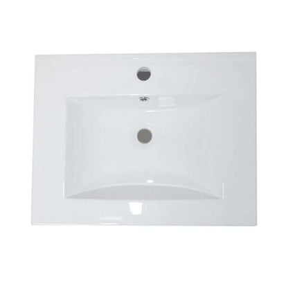 24.4 in Single wall mount style sink vanity-wood- white - 203172-WH