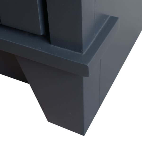 37" Single sink vanity in Dark Gray finish with Gray granite and CENTER oval sink- RIGHT drawers - 400700-37R-DG-GYOC