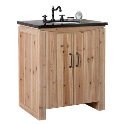 30 in Single sink vanity-solid fir-natural - 6001-30-NL-BG