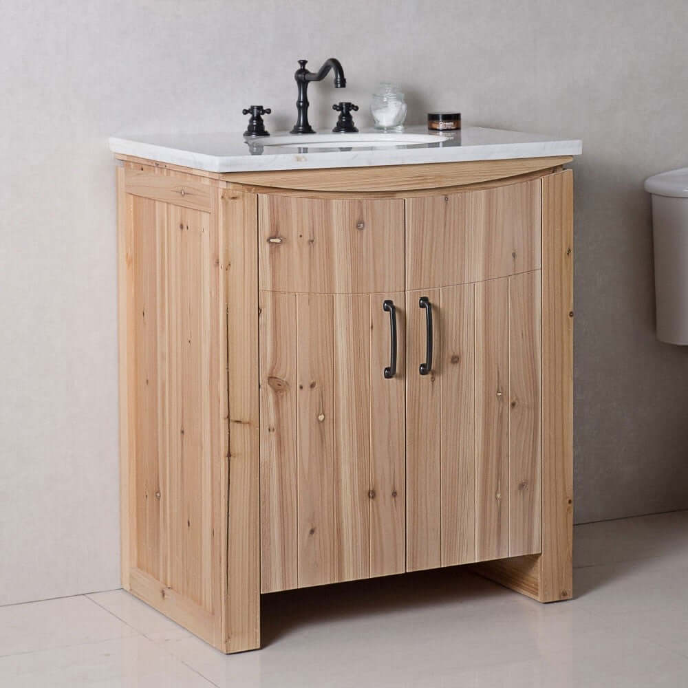 30 in Single sink vanity-solid fir-natural - 6001-30-NL-JW