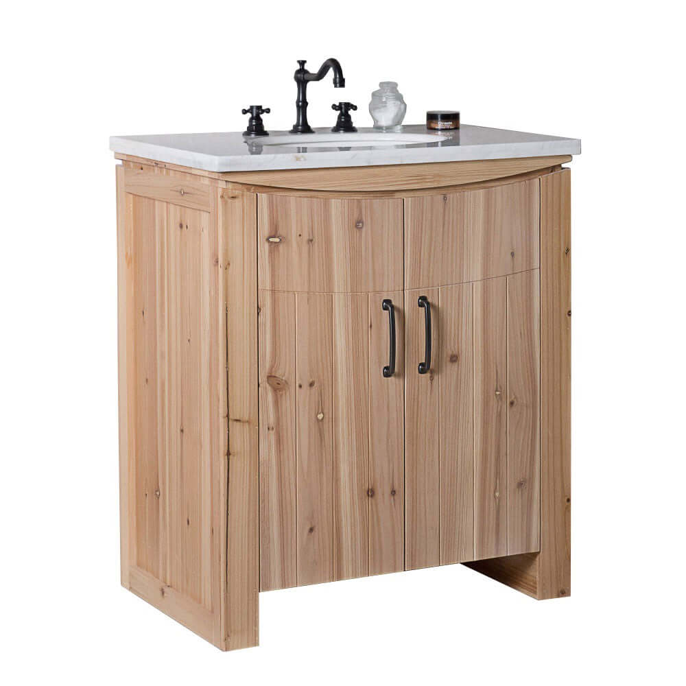 30 in Single sink vanity-solid fir-natural - 6001-30-NL-JW