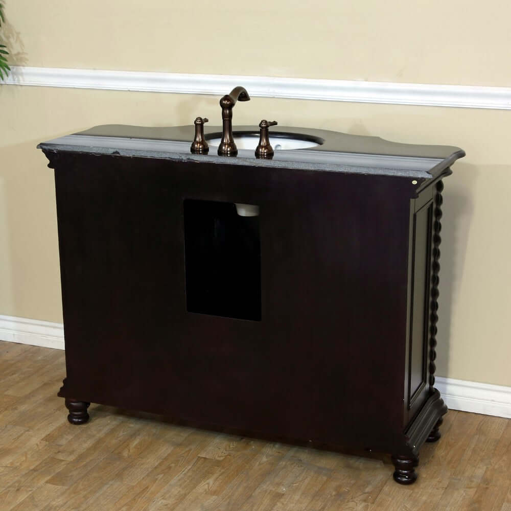 48 in Single sink vanity-wood-dark mahogany-black galaxy - 600161-DM-BG