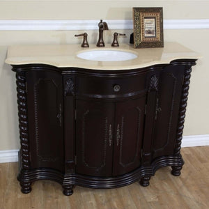 48 in Single sink vanity-wood-dark mahogany-creama marfil - 600161-DM-CM