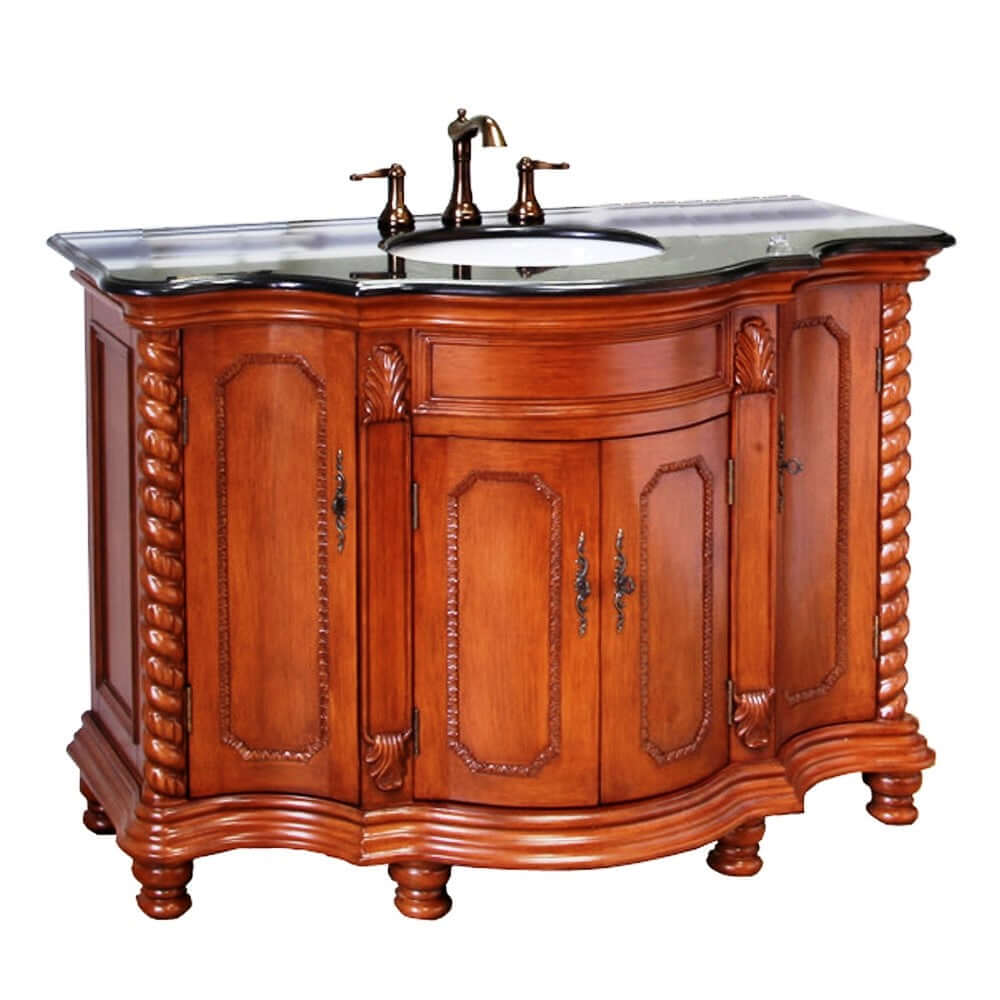 48 in Single sink vanity-wood-Light walnut - 600161-LW-BG