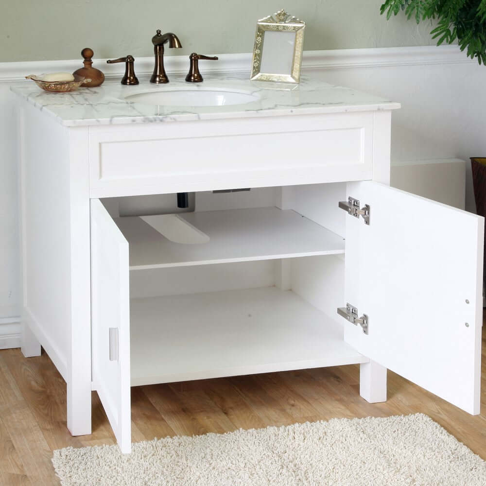 36 in Single sink vanity-wood-white - 600168-36W