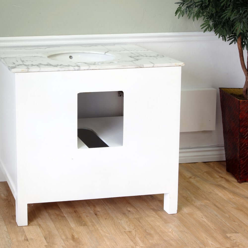 36 in Single sink vanity-wood-white - 600168-36W