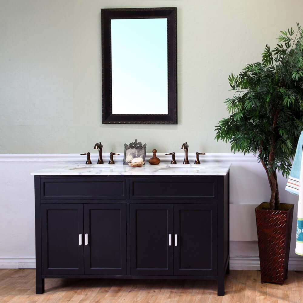 60 in Double sink vanity-wood-ebony - 600168-60B