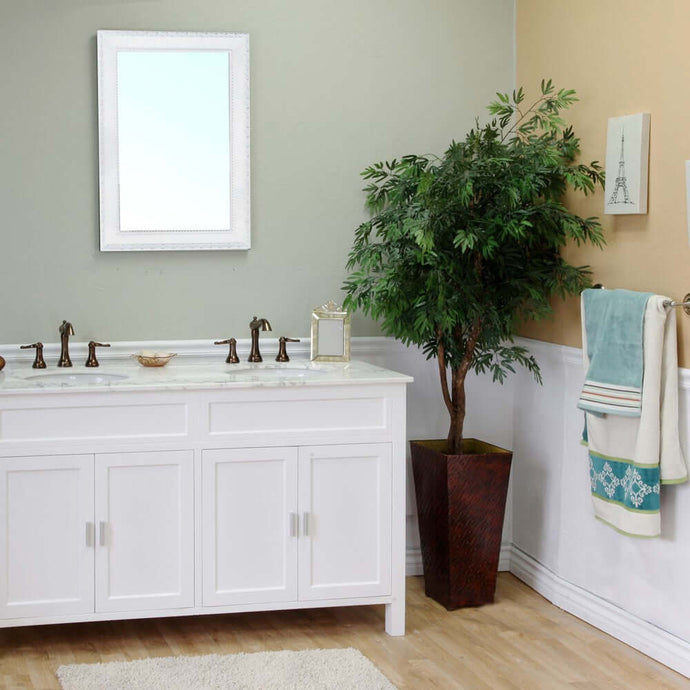 60 in Double sink vanity-wood-white - 600168-60W